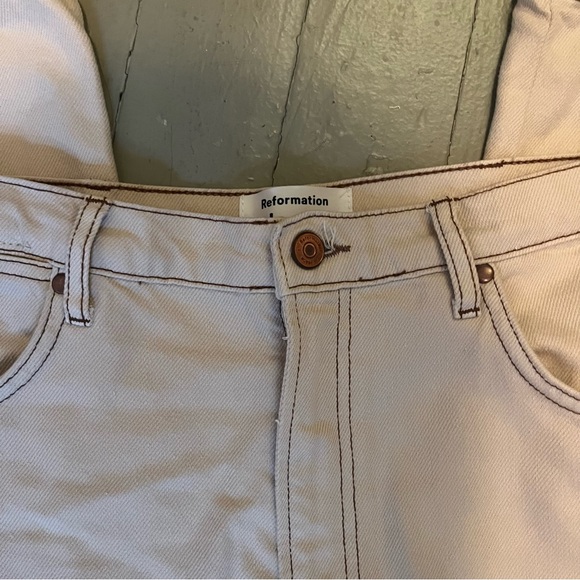 Reformation Cowboy High Rise Straight Jeans Almond - Picture 5 of 5